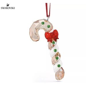 Swarovski gingerbread candy cane ornament